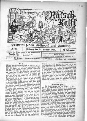 Münchener Ratsch-Kathl Mittwoch 24. Oktober 1900