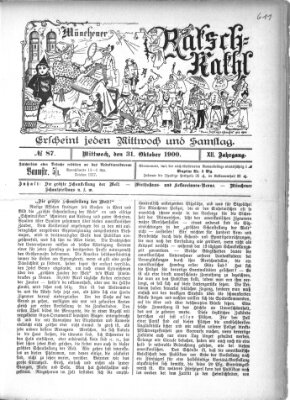 Münchener Ratsch-Kathl Mittwoch 31. Oktober 1900