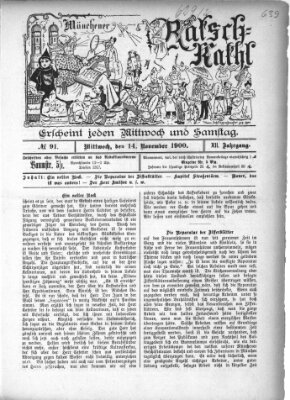 Münchener Ratsch-Kathl Mittwoch 14. November 1900