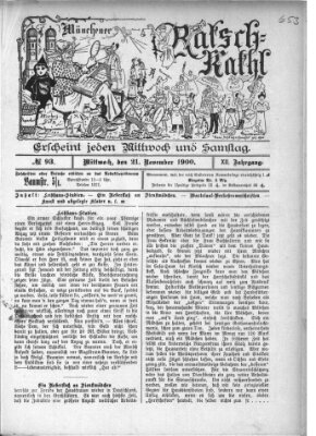 Münchener Ratsch-Kathl Mittwoch 21. November 1900