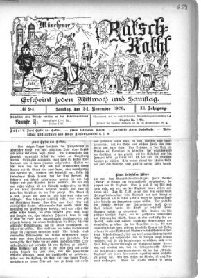 Münchener Ratsch-Kathl Samstag 24. November 1900