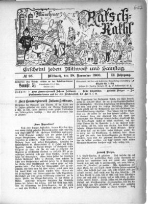 Münchener Ratsch-Kathl Mittwoch 28. November 1900