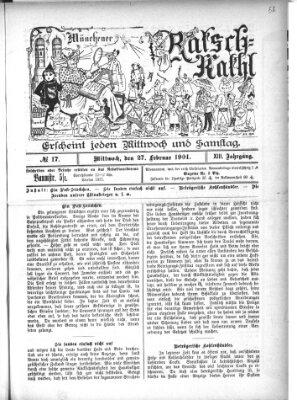 Münchener Ratsch-Kathl Mittwoch 27. Februar 1901