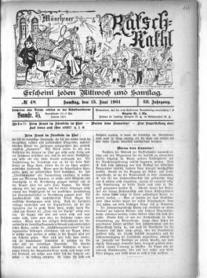 Münchener Ratsch-Kathl Samstag 15. Juni 1901