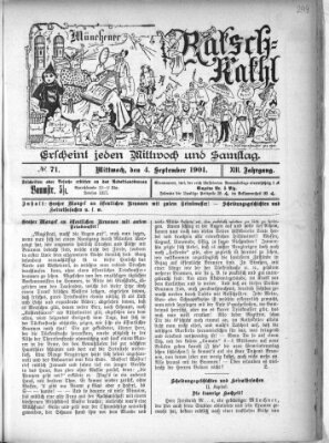 Münchener Ratsch-Kathl Mittwoch 4. September 1901