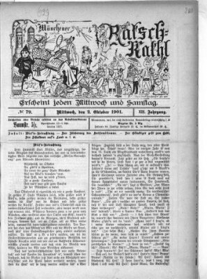 Münchener Ratsch-Kathl Mittwoch 2. Oktober 1901