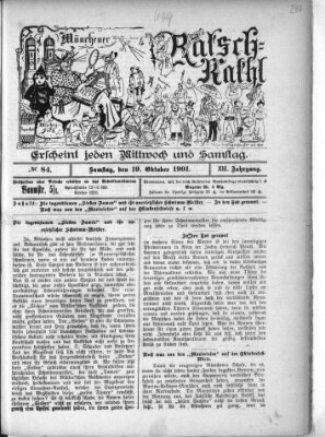 Münchener Ratsch-Kathl Samstag 19. Oktober 1901