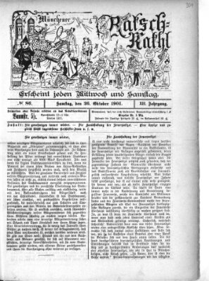 Münchener Ratsch-Kathl Samstag 26. Oktober 1901