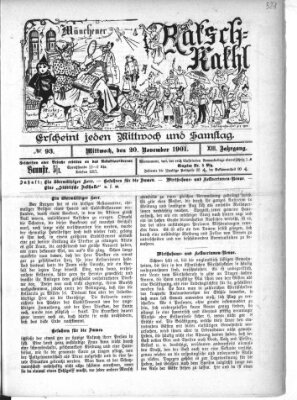 Münchener Ratsch-Kathl Mittwoch 20. November 1901