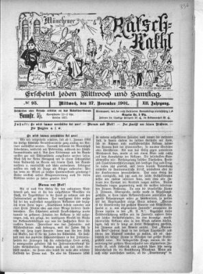 Münchener Ratsch-Kathl Mittwoch 27. November 1901