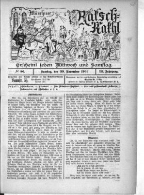 Münchener Ratsch-Kathl Samstag 30. November 1901