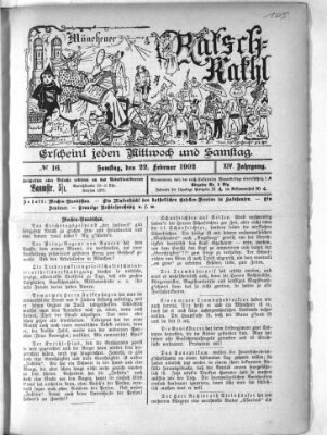 Münchener Ratsch-Kathl Samstag 22. Februar 1902