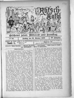 Münchener Ratsch-Kathl Samstag 25. Oktober 1902