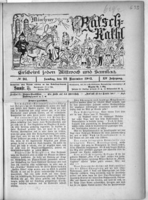 Münchener Ratsch-Kathl Samstag 22. November 1902