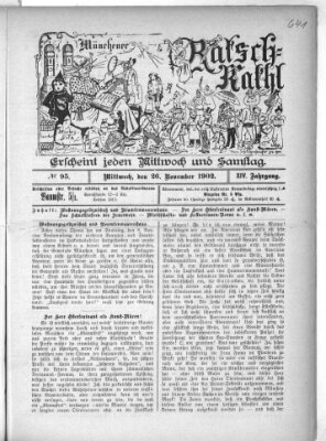 Münchener Ratsch-Kathl Mittwoch 26. November 1902