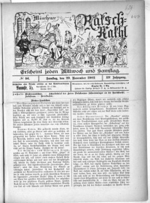 Münchener Ratsch-Kathl Samstag 29. November 1902