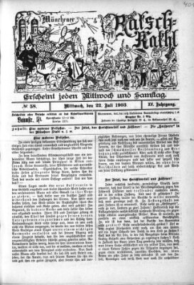 Münchener Ratsch-Kathl Mittwoch 22. Juli 1903