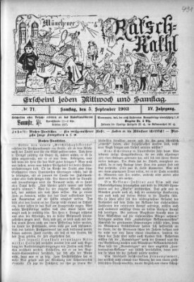 Münchener Ratsch-Kathl Samstag 5. September 1903