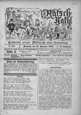 Münchener Ratsch-Kathl Mittwoch 23. Dezember 1903