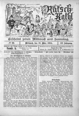 Münchener Ratsch-Kathl Mittwoch 16. März 1904