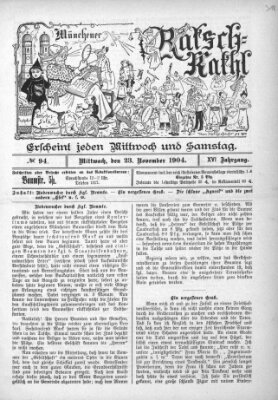 Münchener Ratsch-Kathl Mittwoch 23. November 1904