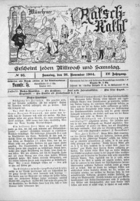 Münchener Ratsch-Kathl Samstag 26. November 1904