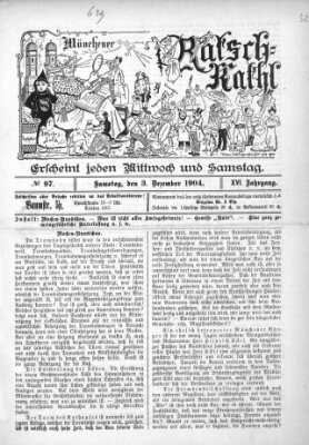 Münchener Ratsch-Kathl Samstag 3. Dezember 1904