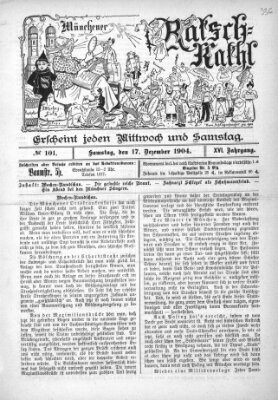 Münchener Ratsch-Kathl Samstag 17. Dezember 1904