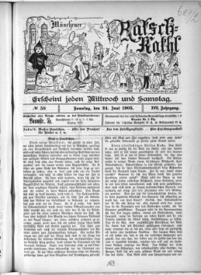 Münchener Ratsch-Kathl Samstag 24. Juni 1905