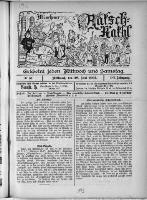 Münchener Ratsch-Kathl Mittwoch 28. Juni 1905