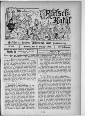 Münchener Ratsch-Kathl Samstag 21. Oktober 1905