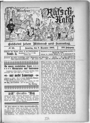 Münchener Ratsch-Kathl Samstag 9. Dezember 1905