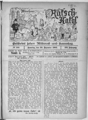 Münchener Ratsch-Kathl Samstag 30. Dezember 1905