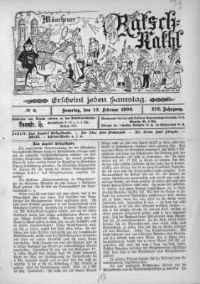 Münchener Ratsch-Kathl Samstag 10. Februar 1906