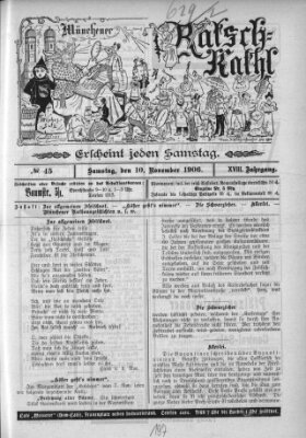 Münchener Ratsch-Kathl Samstag 10. November 1906