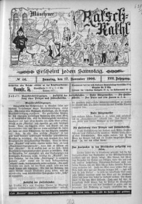 Münchener Ratsch-Kathl Samstag 17. November 1906