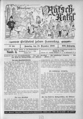 Münchener Ratsch-Kathl Samstag 15. Dezember 1906