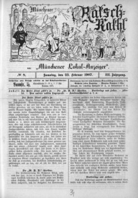 Münchener Ratsch-Kathl Samstag 23. Februar 1907