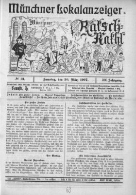 Münchener Stadtanzeiger und "Münchener Ratschkathl" (Münchener Ratsch-Kathl) Samstag 30. März 1907