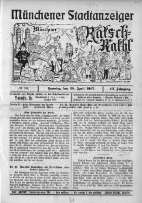 Münchener Stadtanzeiger und "Münchener Ratschkathl" (Münchener Ratsch-Kathl) Samstag 20. April 1907