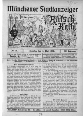 Münchener Stadtanzeiger und "Münchener Ratschkathl" (Münchener Ratsch-Kathl) Samstag 4. Mai 1907