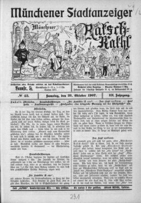 Münchener Stadtanzeiger und "Münchener Ratschkathl" (Münchener Ratsch-Kathl) Samstag 26. Oktober 1907