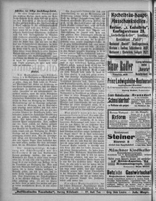 Münchener Stadtanzeiger und "Münchener Ratschkathl" (Münchener Ratsch-Kathl) Samstag 11. Juli 1908