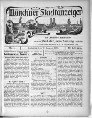 Münchener Stadtanzeiger und "Münchener Ratschkathl" (Münchener Ratsch-Kathl) Freitag 21. Januar 1910
