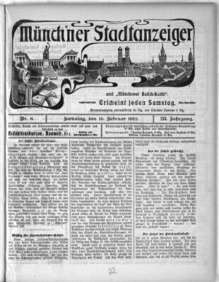 Münchener Stadtanzeiger und "Münchener Ratschkathl" (Münchener Ratsch-Kathl) Samstag 19. Februar 1910