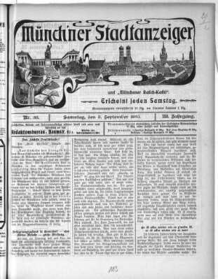 Münchener Stadtanzeiger und "Münchener Ratschkathl" (Münchener Ratsch-Kathl) Samstag 3. September 1910