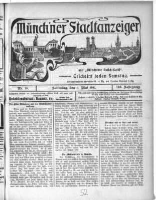 Münchener Stadtanzeiger und "Münchener Ratschkathl" (Münchener Ratsch-Kathl) Samstag 6. Mai 1911