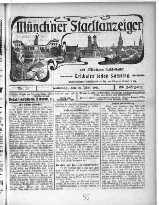 Münchener Stadtanzeiger und "Münchener Ratschkathl" (Münchener Ratsch-Kathl) Samstag 13. Mai 1911