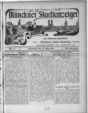 Münchener Stadtanzeiger und "Münchener Ratschkathl" (Münchener Ratsch-Kathl) Samstag 27. Mai 1911