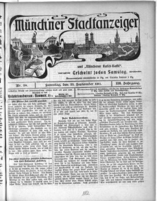 Münchener Stadtanzeiger und "Münchener Ratschkathl" (Münchener Ratsch-Kathl) Samstag 23. September 1911